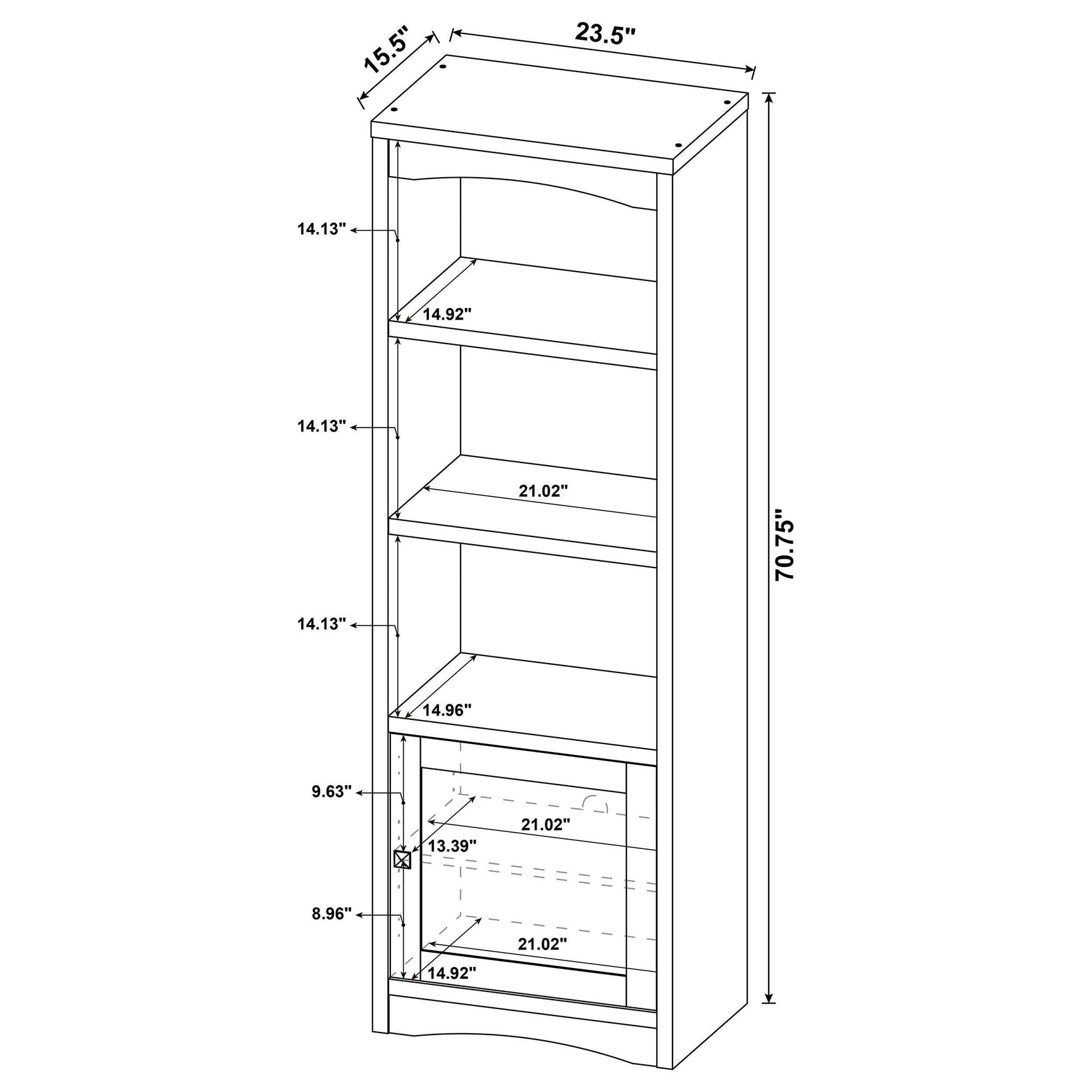 Laughlin 3-shelf Engineered Wood Media Tower Dark Pine 724124 - Ella Furniture