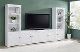 Laughlin 3-shelf Engineered Wood Media Tower White 724114 - Ella Furniture