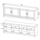 Laughlin 4-door Engineered Wood 78" TV Stand Dark Pine 724123 - Ella Furniture