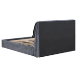 Laurel Upholstered Eastern King Platform Bed With Pillow Headboard Charcoal Grey 306041Ke - Ella Furniture