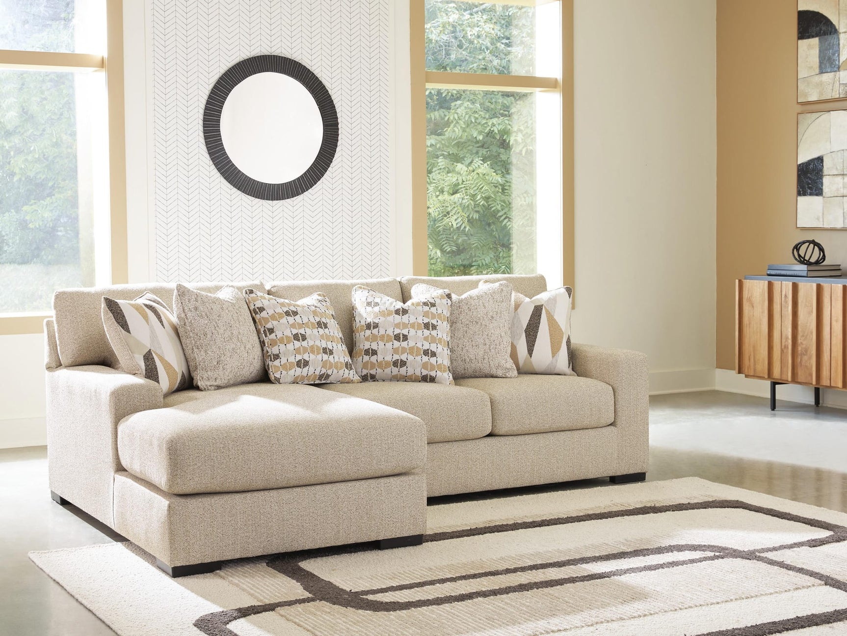 Laurelgrove Pebble Chenille,Performance Fabric,Next-Gen Nuvella™ 2-Piece Sectional Sofa Chaise from Ella Furniture
