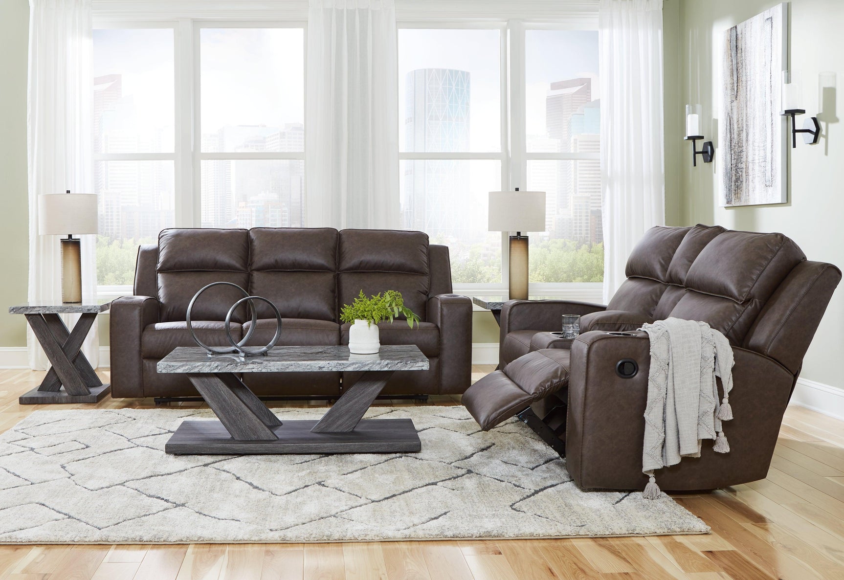 Lavenhorne Granite Sofa And Loveseat - Ella Furniture