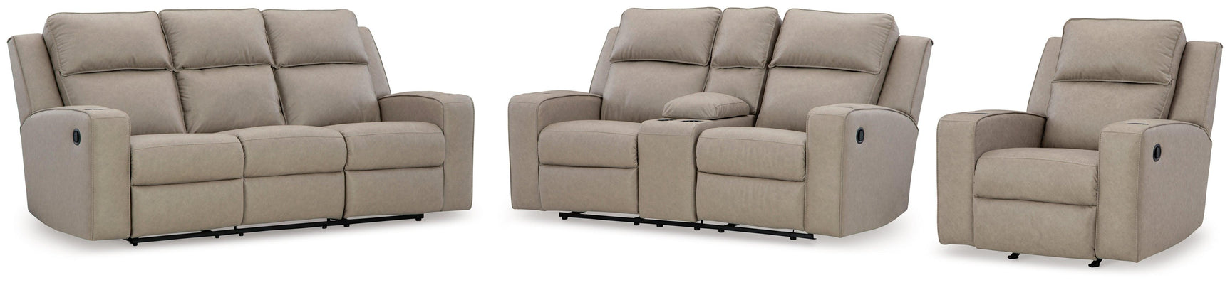 Lavenhorne Pebble Sofa, Loveseat And Recliner - Ella Furniture