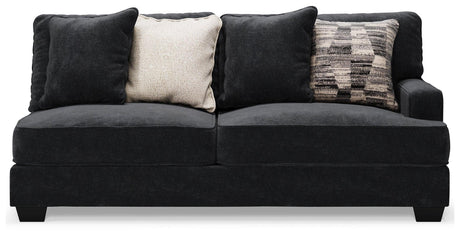 Lavernett Charcoal 4-Piece Sectional With Ottoman - Ella Furniture