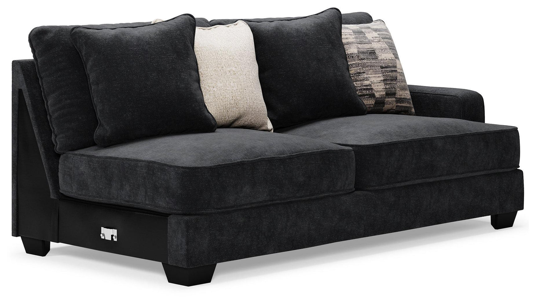 Lavernett Charcoal 4-Piece Sectional With Ottoman - Ella Furniture