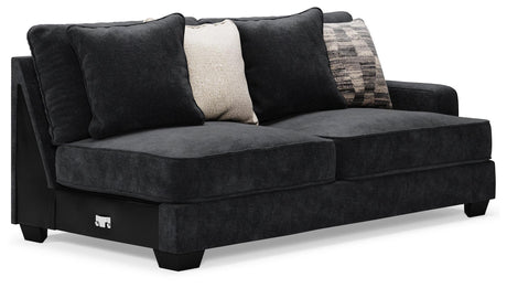 Lavernett Charcoal 4-Piece Sectional With Ottoman - Ella Furniture