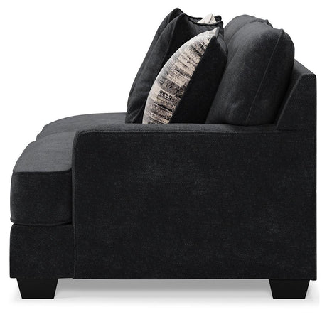 Lavernett Charcoal 4-Piece Sectional With Ottoman - Ella Furniture