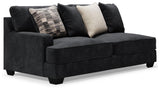 Lavernett Charcoal 4-Piece Sectional With Ottoman - Ella Furniture