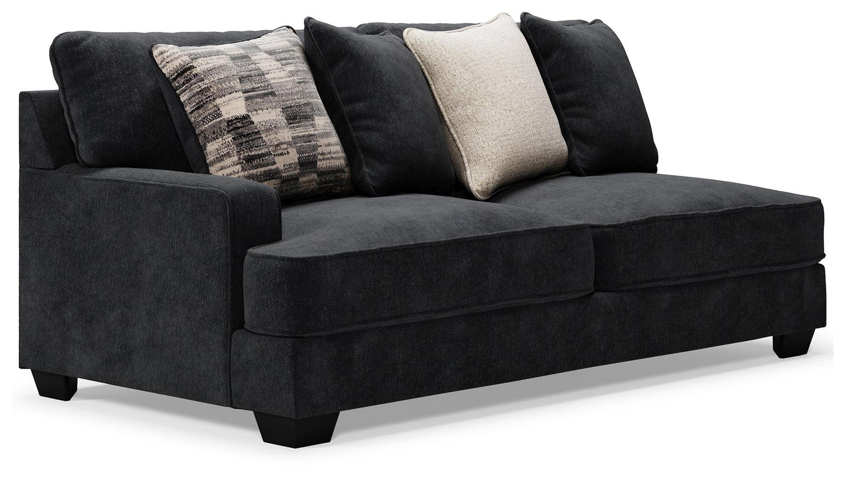 Lavernett Charcoal 4-Piece Sectional With Ottoman - Ella Furniture