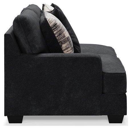 Lavernett Charcoal 4-Piece Sectional With Ottoman - Ella Furniture