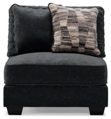 Lavernett Charcoal 4-Piece Sectional With Ottoman - Ella Furniture