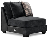 Lavernett Charcoal 4-Piece Sectional With Ottoman - Ella Furniture
