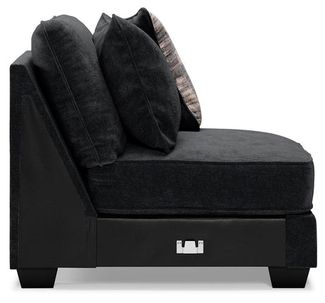 Lavernett Charcoal 4-Piece Sectional With Ottoman - Ella Furniture