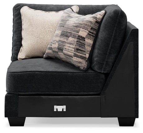 Lavernett Charcoal 4-Piece Sectional With Ottoman - Ella Furniture