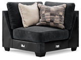 Lavernett Charcoal 4-Piece Sectional With Ottoman - Ella Furniture