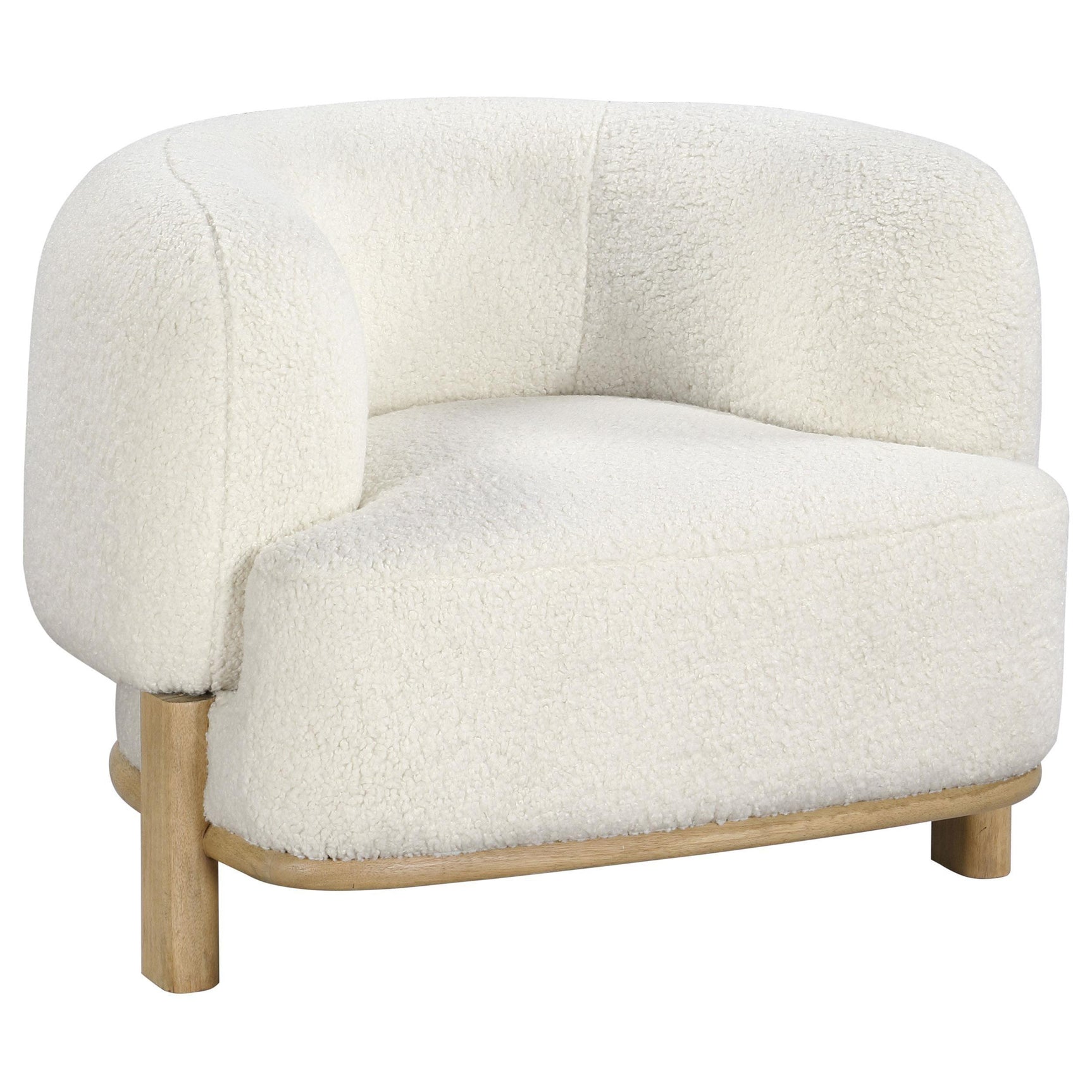 Lawler Upholstered Barrel Back Accent Chair Ivory 903169 - Ella Furniture
