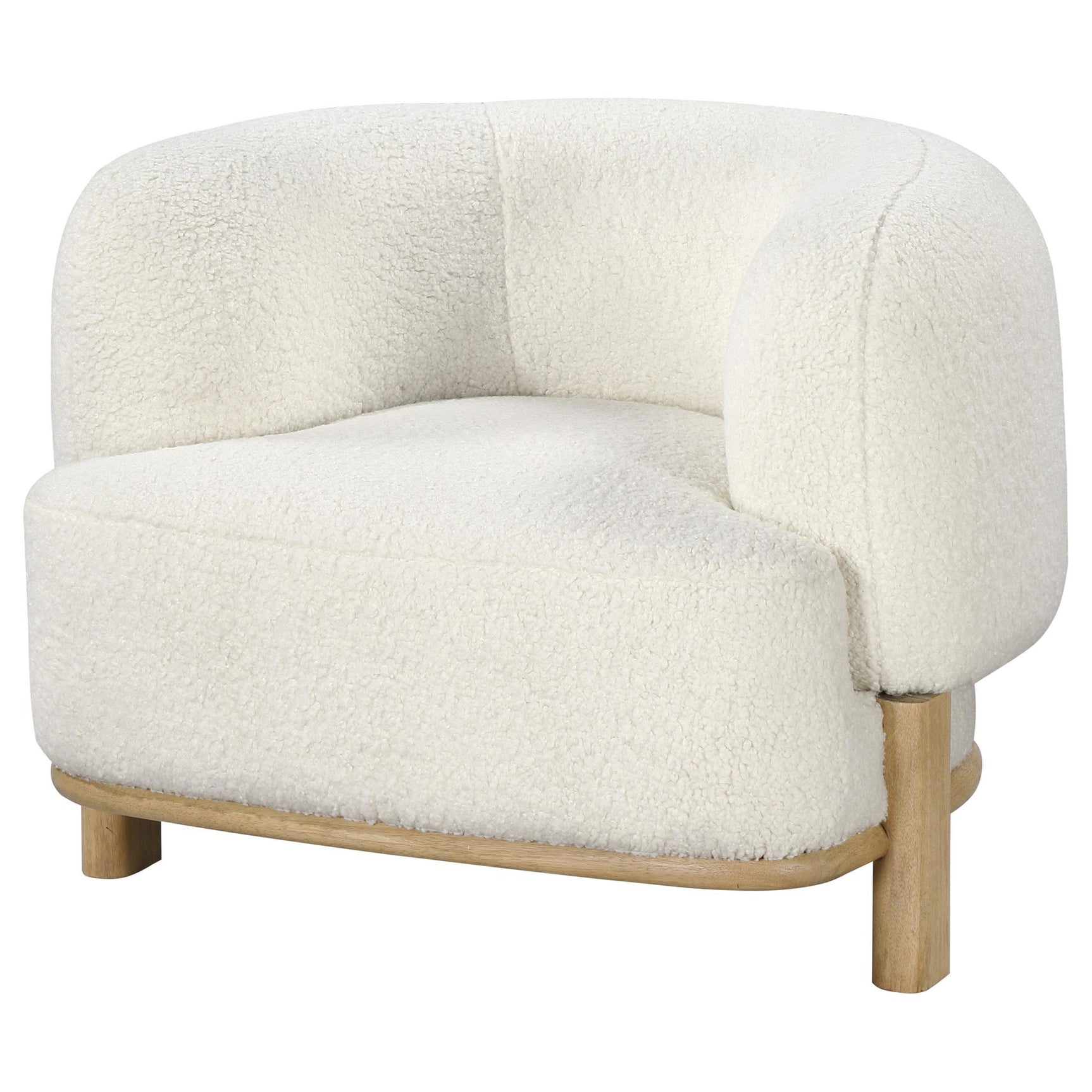 Lawler Upholstered Barrel Back Accent Chair Ivory 903169 - Ella Furniture