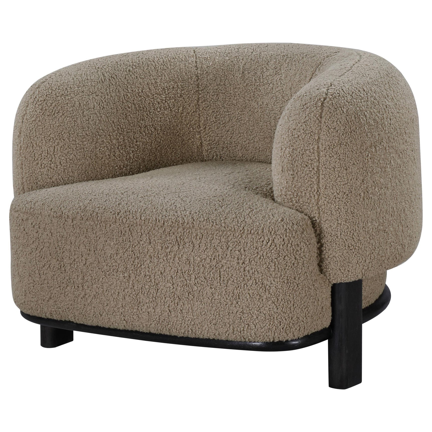 Lawler Upholstered Barrel Back Accent Chair Mushroom 903170 - Ella Furniture