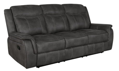 Lawrence Lawrence 2-piece Upholstered Reclining Sofa Set Charcoal 603504-S2 - Ella Furniture