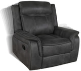 Lawrence Lawrence 3-piece Upholstered Reclining Sofa Set Charcoal 603504-S3 - Ella Furniture