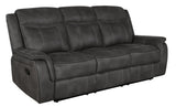 Lawrence Lawrence 3-piece Upholstered Reclining Sofa Set Charcoal 603504-S3 - Ella Furniture