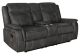 Lawrence Lawrence 3-piece Upholstered Reclining Sofa Set Charcoal 603504-S3 - Ella Furniture