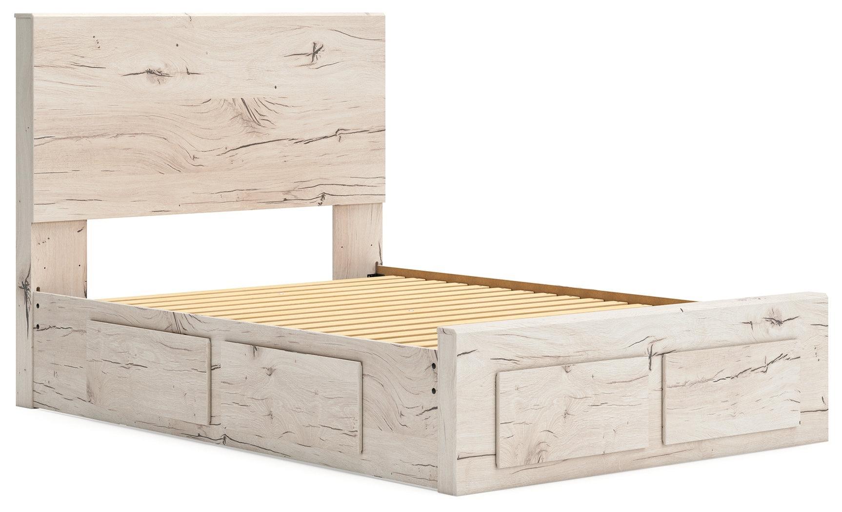 Lawroy Light Natural Full Panel Storage Bed - Ella Furniture