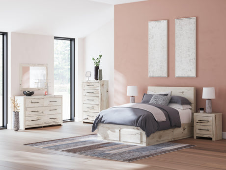 Lawroy Light Natural Full Panel Storage Bed - Ella Furniture