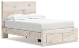 Lawroy Light Natural Full Panel Storage Bed - Ella Furniture