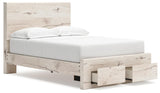 Lawroy Light Natural Full Panel Storage Bed - Ella Furniture