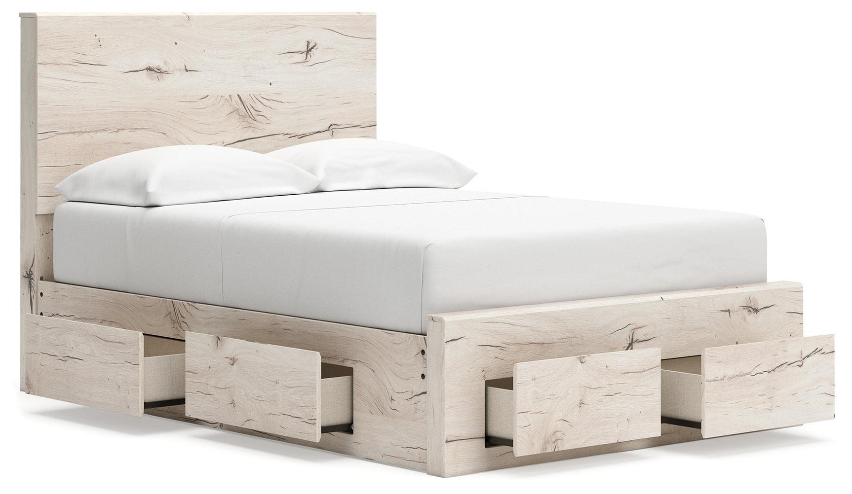 Lawroy Light Natural Full Panel Storage Bed - Ella Furniture