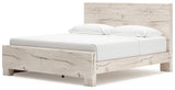 Lawroy Light Natural King Panel Bed with Storage - Ella Furniture