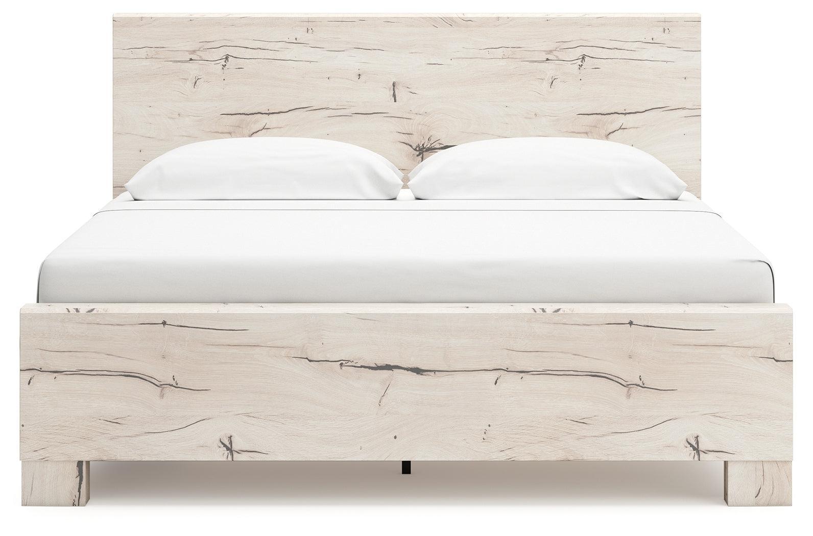 Lawroy Light Natural King Panel Bed with Storage - Ella Furniture
