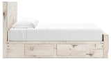 Lawroy Light Natural King Panel Bed with Storage - Ella Furniture