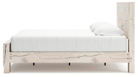 Lawroy Light Natural King Panel Bed with Storage - Ella Furniture