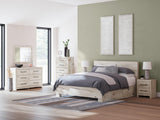 Lawroy Light Natural King Panel Bed with Storage - Ella Furniture