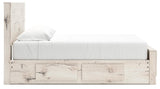 Lawroy Light Natural King Panel Bed with Storage - Ella Furniture