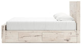 Lawroy Light Natural King Panel Bed with Storage - Ella Furniture