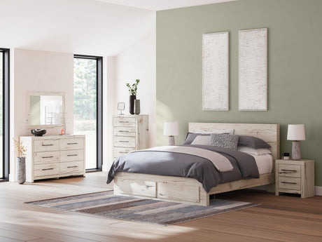 Lawroy Light Natural King Panel Storage Bed - Ella Furniture