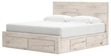 Lawroy Light Natural King Panel Storage Bed - Ella Furniture