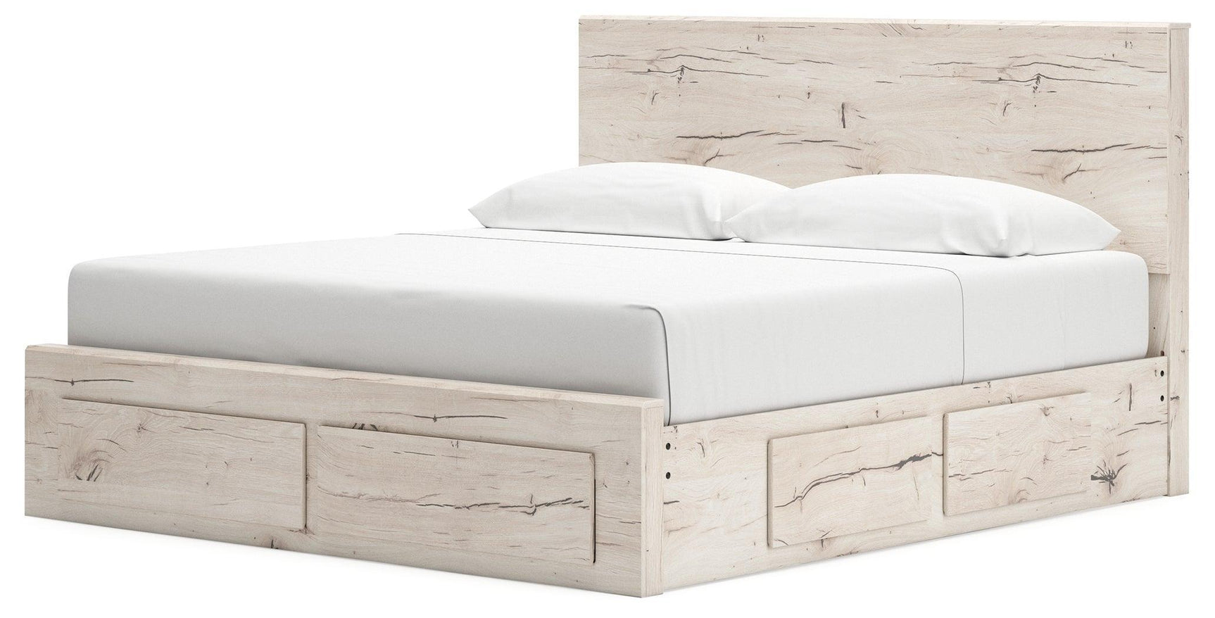 Lawroy Light Natural King Panel Storage Bed - Ella Furniture