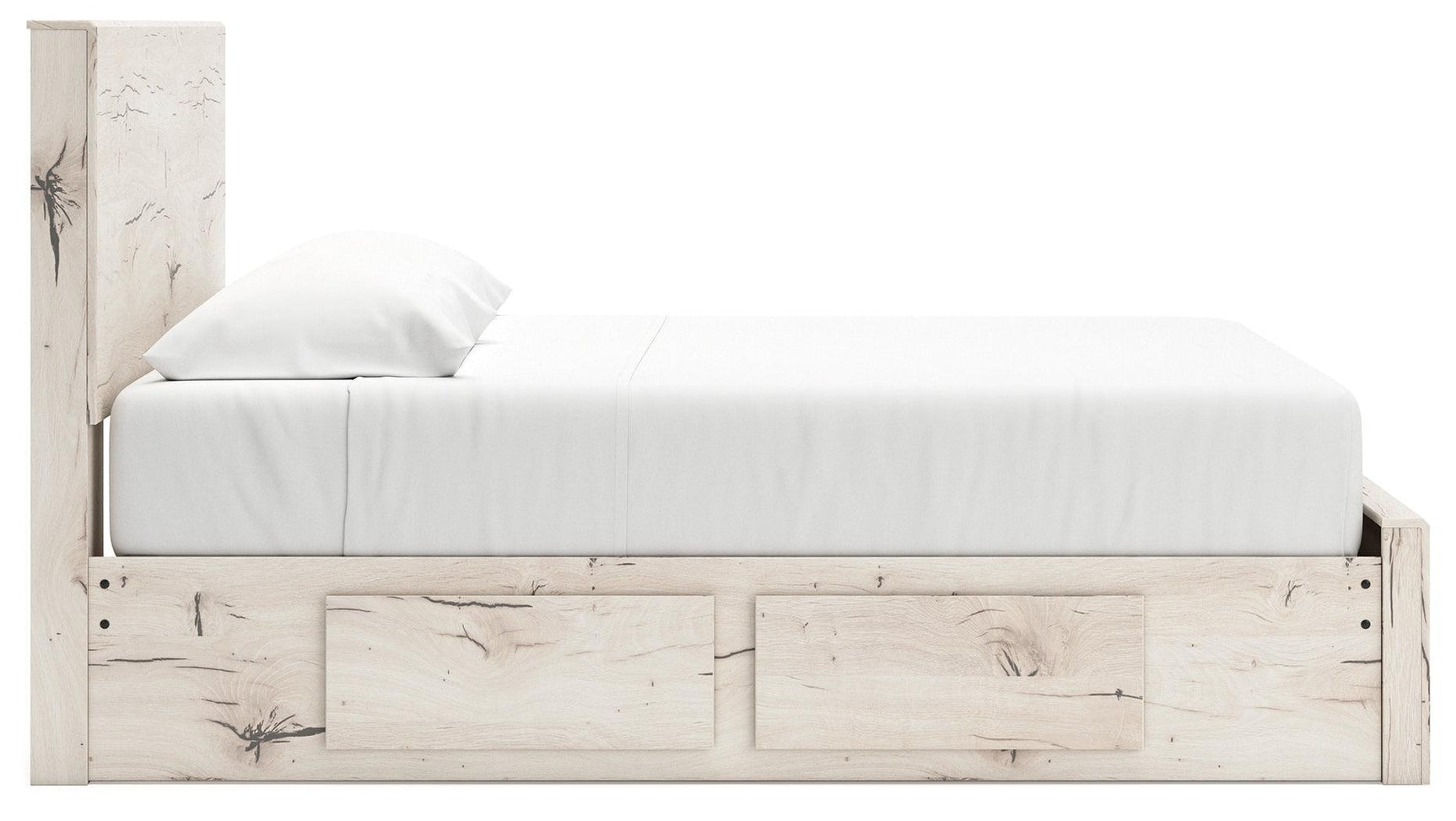 Lawroy Light Natural King Panel Storage Bed - Ella Furniture