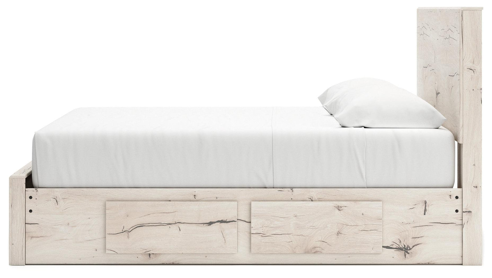 Lawroy Light Natural King Panel Storage Bed - Ella Furniture