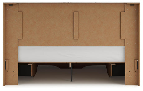 Lawroy Light Natural King Panel Storage Bed - Ella Furniture