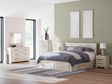 Lawroy Light Natural King Panel Storage Bed - Ella Furniture
