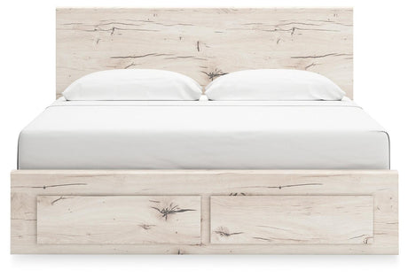 Lawroy Light Natural King Panel Storage Bed - Ella Furniture