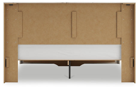 Lawroy Light Natural King Panel Storage Bed - Ella Furniture
