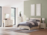 Lawroy Light Natural Queen Panel Bed with Storage - Ella Furniture