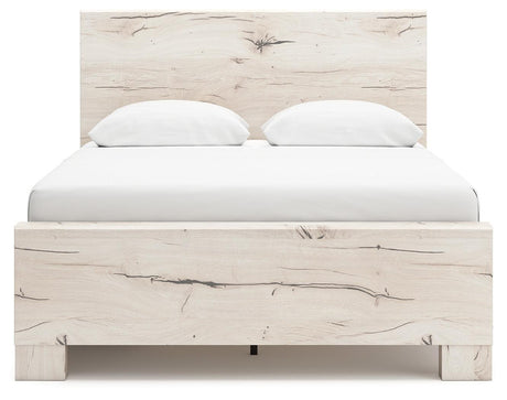 Lawroy Light Natural Queen Panel Bed with Storage - Ella Furniture