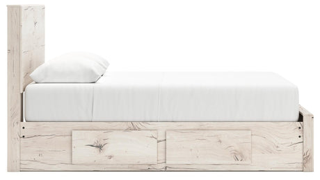 Lawroy Light Natural Queen Panel Storage Bed - Ella Furniture